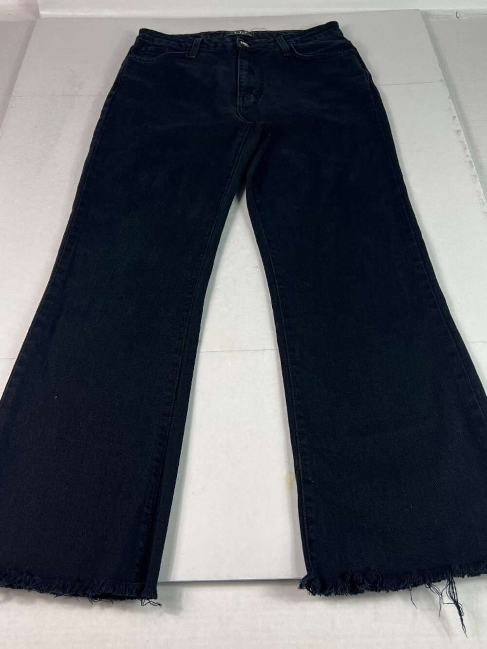 Letter To Juliet Jeans Women 28x26* Sicily Scissor Flare Crop Black Denim Tag 27